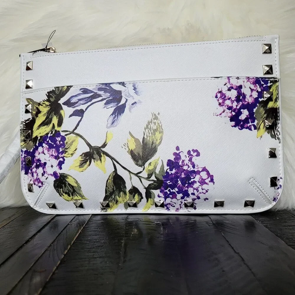 White House Black Market Clutch New Elegant Black & White Evening Handbag - Picture 1 of 4